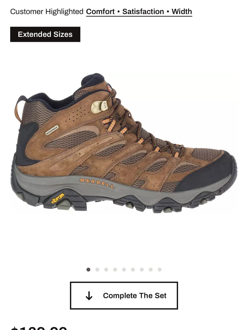 Merrell Brown and Black Mid-Height Hiking Boot